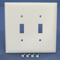 Pass & Seymour Legrand White TrademasterJumbo 2-Gang Unbreakable Toggle Switch Wallplate Nylon Cover TPJ2-W