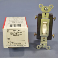 Pass and Seymour 664-LAG Light Almond 4-Way Commercial Toggle Wall Light Switch 15A