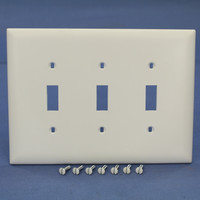 Pass & Seymour Legrand White Trademaster Jumbo 3-Gang Unbreakable Toggle Switch Wallplate Nylon Cover TPJ3-W