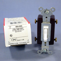 Pass & Seymour 664-WG White 4-Way Commercial Toggle Wall Light Switch 15A Boxed