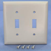 P&S TrademasterGray 2-Gang Toggle Switch Unbreakable Wallplate Cover TP2-GRY