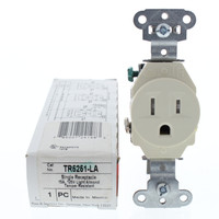 Pass & Seymour Light Almond Tamper Resistant Commercial Straight Blade Single Receptacle Outlet 5-15R 15A 125V TR5251-LA