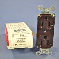 Pass & Seymour 5362 Brown 20A Receptacle Duplex Outlet 5-20R Specification Grade