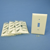 4 Pass & Seymour Light Almond Large UNBREAKABLE Switch Cover Wallplates TP1-LA