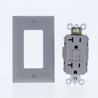 P&S Gray PlugTail GFCI Receptacle Outlet Self-Testing 5-20R 20A 125V PT2097GRY