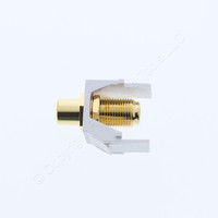 Legrand OnQ White RCA Keystone Jack Audio Video Coaxial Rear White Ctr WP3461-WH
