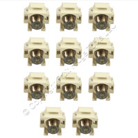 11 P&S White Keystone F-Type Recessed Self-Terminating Coax Video Cable Jacks
