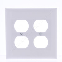P&S White LINED Junior-Jumbo 2G Outlet Cover Duplex Receptacle Wallplate SPJ82-W