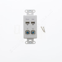 Legrand OnQ White RCA Keystone Jack Audio Video Coaxial Rear Red Ctr WP3462-WH