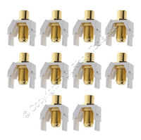 10 Legrand OnQ White RCA Keystone Jacks Audio Video Coax Rear Yellow Ctr WP3465