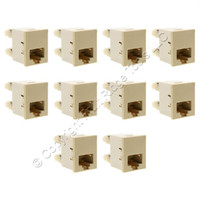 10 P&S Innovate Ivory Smooth Jacks Cat3 RJ45 Category 3 8-Position T568A/B S38-I