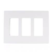 Pass & Seymour Legrand Radiant White Decorator Screwless 3-Gang Wallplate Rocker/GFCI Cover RWP263W