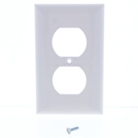 P&S White Standard 1-Gang Outlet Plastic Cover Duplex Receptacle Wallplate SP8-W