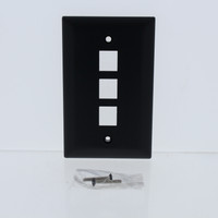 Legrand On-Q Black 3-Port Keystone Jack Wallplate 1-Gang Cover WP3403-BK