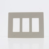 P&S Radiant Lt Almond Decorator SCREWLESS 3-Gang Wallplate GFCI Cover RWP263LA