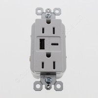 Pass and Seymour R26USBACW White 15A Tamper Resistant Receptacle 3.1A USB-A USB-C Outlet