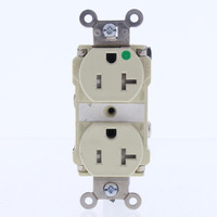 P&S Ivory Hospital Grade Tamper Resistant Duplex Receptacle 20A BULK TR63-HI