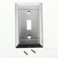 Pass and Seymour LINED Type 430 Magnetic Stainless Steel 1-Gang Toggle Switch Cover Wallplate Smooth Metal SL1