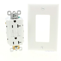 Pass & Seymour 2097W White Self-Testing GFCI Receptacle Outlet 5-20R 20A 125V