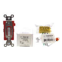 P&S Gray PlugTail Single Pole Toggle Switch w/Harness INDUSTRIAL 20A PT20AC1-GY