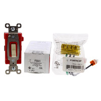 P&S Ivory PlugTail Single Pole Toggle Switch w/Harness INDUSTRIAL 20A PT20AC1-I