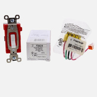 P&S White PlugTail 3-Way Toggle Light Switch w/Harness INDUSTRIAL 20A PT20AC3-W