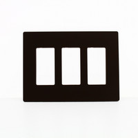 P&S Radiant Dark Bronze Decorator SCREWLESS 3-Gang Wallplate GFCI Cover RWP263DB