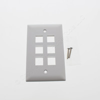 Legrand On-Q White 6-Port Keystone Jack Wallplate 1-Gang Cover WP3406-WH