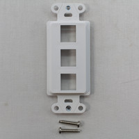 Legrand On-Q White 3-Port Keystone Jack Wallplate Decorator Platform WP3413-WH