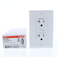 Pass and Seymour 2097TRW White Self-Testing Tamper Resistant GFCI Receptacle Outlet 5-20R 20A