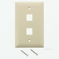 Legrand On-Q Ivory 2-Port Keystone Jack Wallplate 1-Gang Cover WP3402-IV