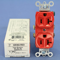 Pass and Seymour Red Isolated Ground Straight Blade Duplex Outlet Receptacle NEMA 5-20R 20A 125V IG5362-RED