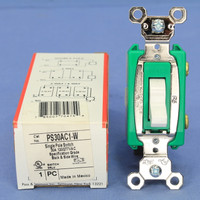 Pass & Seymour White Extra Heavy Duty INDUSTRIAL Quiet ON/OFF Toggle Wall Light Switch 30A 120/277VAC PS30AC1-W