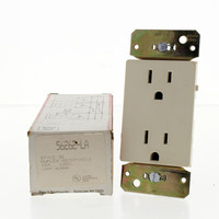 Pass & Seymour Light Almond Straight Blade Grounding  Duplex Receptacle 15A 125V 56262-LA