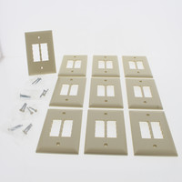 10 Pass & Seymour TrademasterIvory Blank 4-Port DataCom Wallplate 1-Gang Covers TPDC4-ICP