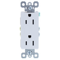 Pass and Seymour Legrand White Decorator Straight Blade Receptacle Power Outlet NEMA 5-15R 15A 125V Bulk 885W