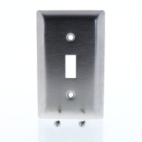 Pass and Seymour Type 302 NON-MAGNETIC Stainless Steel 1-Gang Toggle Switch Cover Wallplate Smooth Metal SS1-CC