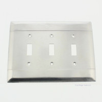 Pass and Seymour 302 Stainless Steel 3-Gang Jumbo LINED Smooth Toggle Swith Wallplate Cover 5.25"H x 7.12"W SSO3-D