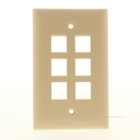 Pass & Seymour TrademasterKeystone Ivory 3-Port DataCom Wallplate Cover KTPD6-I