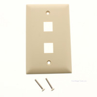 Pass & Seymour TrademasterKeystone Ivory 2-Port DataCom Wallplate Cover KTPD2-I
