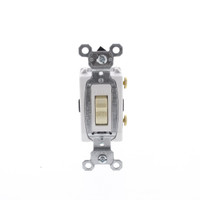 Pass & Seymour Ivory COMMERCIAL Grade Single Pole ON/OFF Toggle Light Wall Switch Control 20A 120/277VAC CS20AC1-I