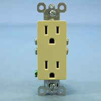 Pass and Seymour Ivory Straight Blade Decorator Receptacle Outlet NEMA 5-15R 15A 125V Bulk 885-I