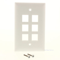 Pass & Seymour TrademasterKeystone White 3-Port DataCom Wallplate Cover KTPD6-W