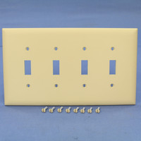 Pass & Seymour Legrand Ivory Trademaster Jumbo 4-Gang Unbreakable Toggle Switch Wallplate Nylon Cover TPJ4-I