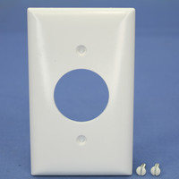 Pass and Seymour White 1.406" Receptacle 1-Gang Thermoset Wallplate Single Outlet Plastic Cover SP7-W