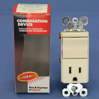 Pass and Seymour Light Almond Decorator Rocker Light Switch Straight Blade Receptacle Outlet 5-15R 15A 125V TM818-LACC