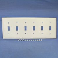 P&S Trademaster White 6-Gang Toggle Switch Cover Plate Nylon Wallplate TP6-W