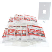 10 Pass & Seymour TrademasterWhite Blank 1-Port DataCom Wallplate 1-Gang Covers TPD1-W