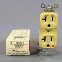 Pass & Seymour IG5362-I Ivory Heavy-Duty Grade Isolated Ground Straight Blade Duplex Outlet Receptacle 5-20R 20A 125V