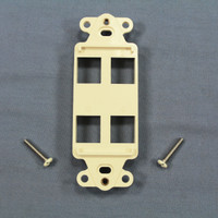 Pass and Seymour Keystone Light Almond 4-Port Frame Decorator Wallplate Cover Insert KS426-LA